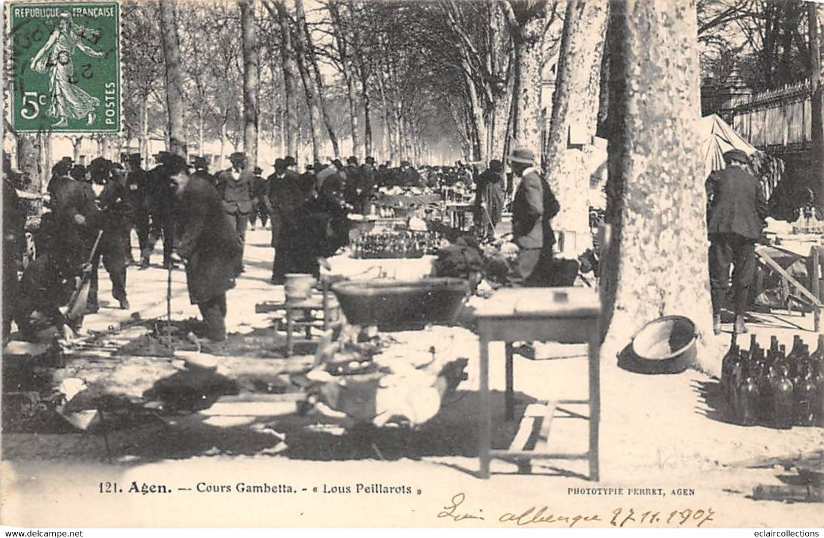 Agen       47        Cours Gambetta " Lous Peillarots"    Marché A La   Brocante . (voir Scan) - Agen