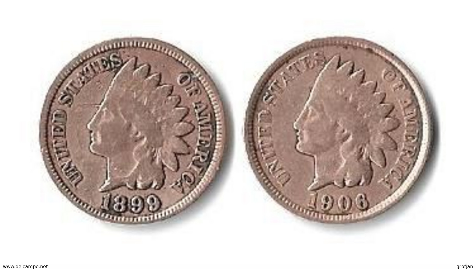 USA - 1 Cent 1899 + 1906 - 1859-1909: Indian Head