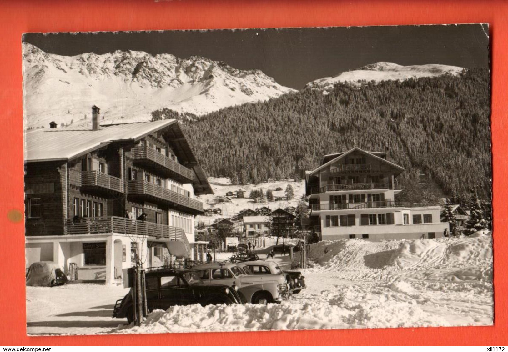 FSA-02 RARE Verbier Bagnes En Hiver. Oldtimer Station-service Circulé 1955 Cachet Verbier-Mondzeu - Bagnes