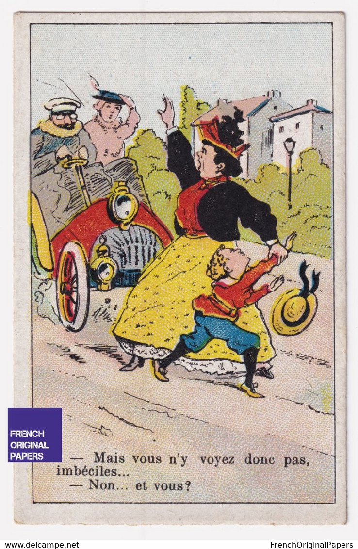 Jolie Chromo Bériot Lille 1900/10 Humour Thèmes Voiture Automobile Chauffard Accident De La Route Enfant A63-70 - Tee & Kaffee