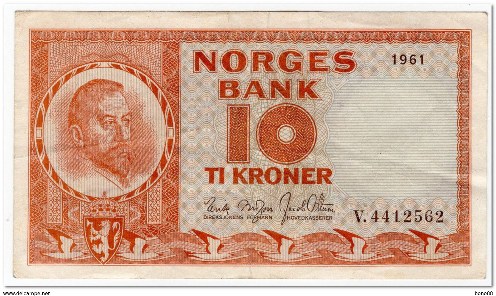 NORWAY,10 KRONER,1961,P.31c,VF+ - Norway