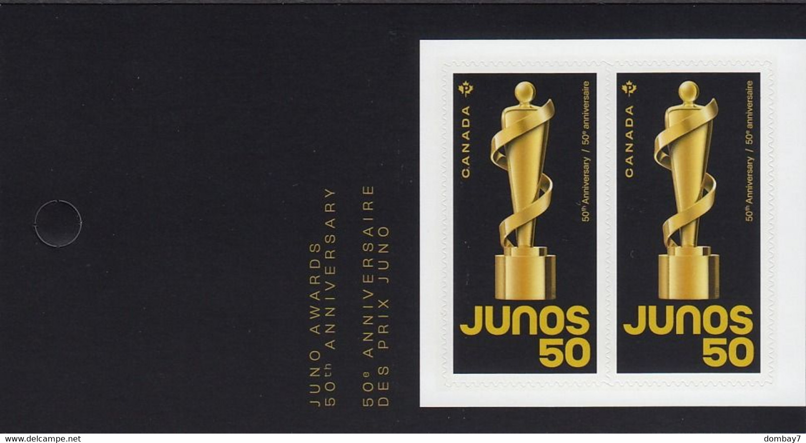 Qc. JUNO MUSIC AWARDS 50th Anniversary = BACK Booklet Page/Pane Of 2 With DESCRIPTION MNH Canada 2021 - Heftchenblätter