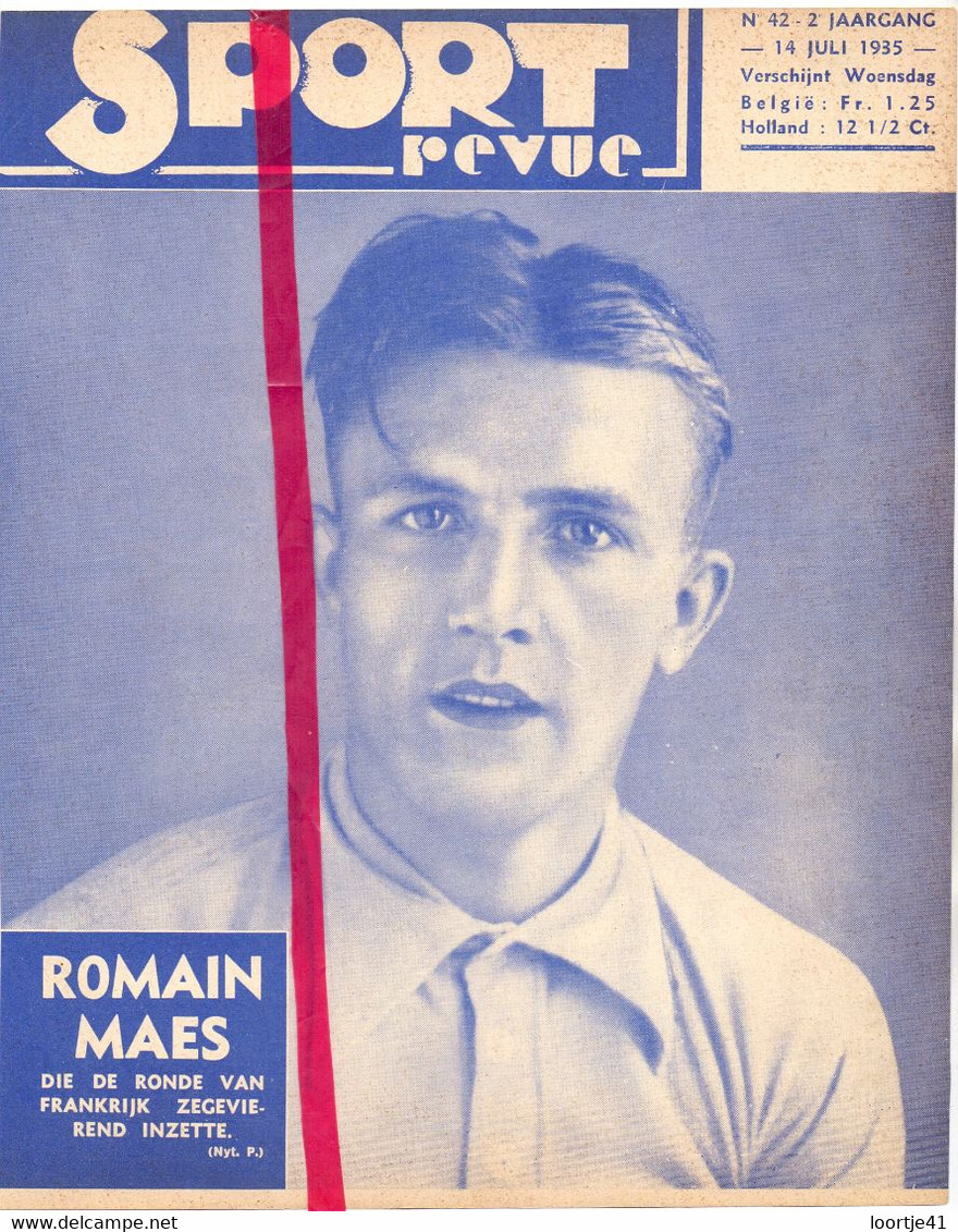 Koers Wielrennen Renner Coureur Romain Maes Winnaar Tour De France - Orig. Knipsel Coupure Tijdschrift Magazine - 1935 - Material Und Zubehör