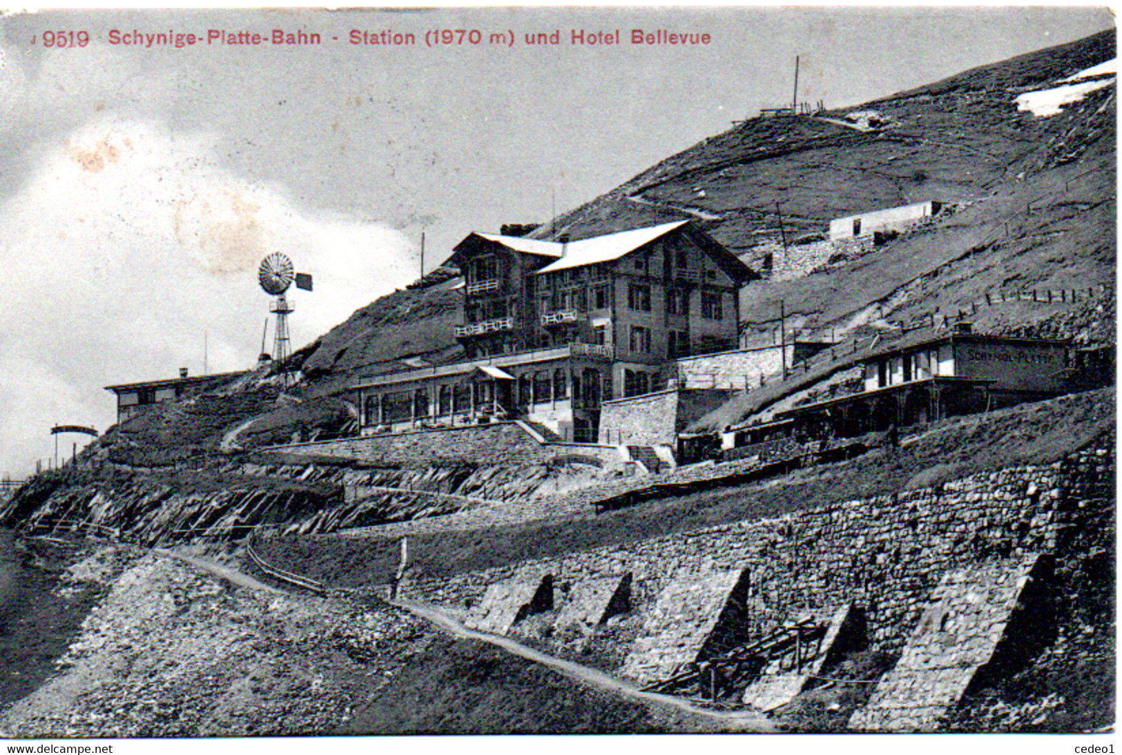 SCHYNIGE PLATTE BAHN  STATION 1970 M  UND HOTEL BELLEVUE   En 1909 - Bellevue