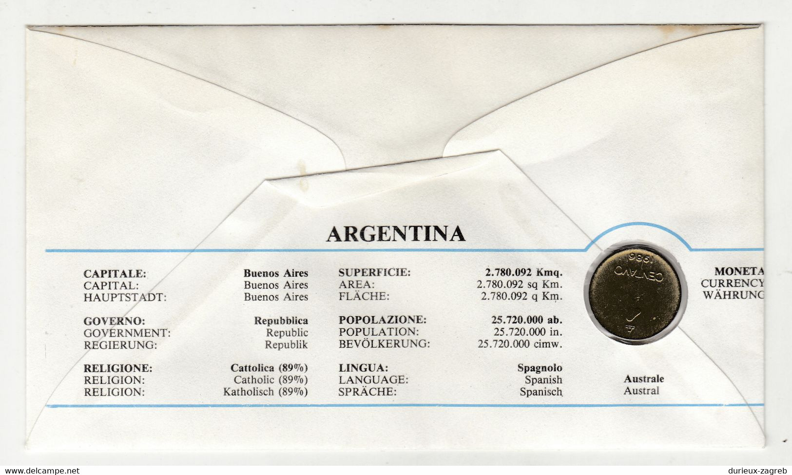 Argentina 1987 Numicover B211201 - Briefe U. Dokumente