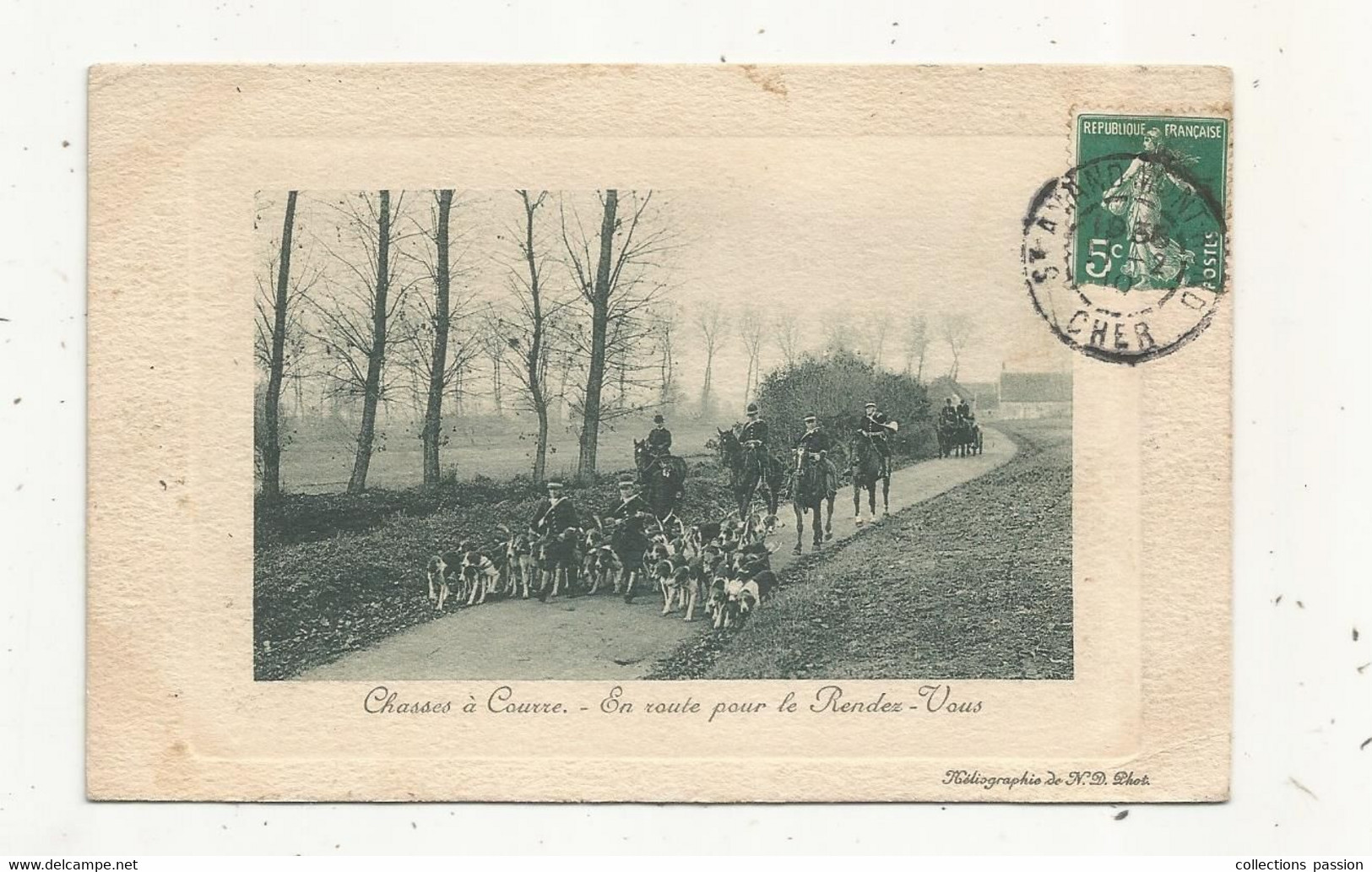 Cp , Sports , Les Sports , CHASSES A COURRE , En Route Pour Le Rendez Vous , Voyagée 1910 - Hunting