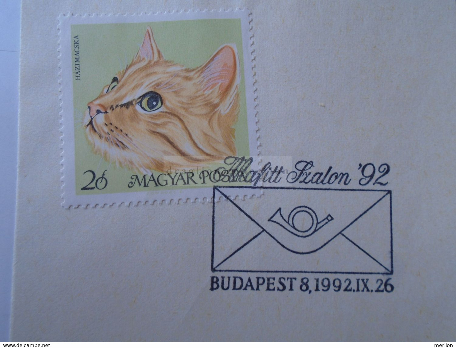 D187071    HUNGARY  Postmark     MAGYAR POSTA   - Hungarian Post -Mafitt Szalon '92  - Budapest 1992  Stamp Cat - Marcophilie