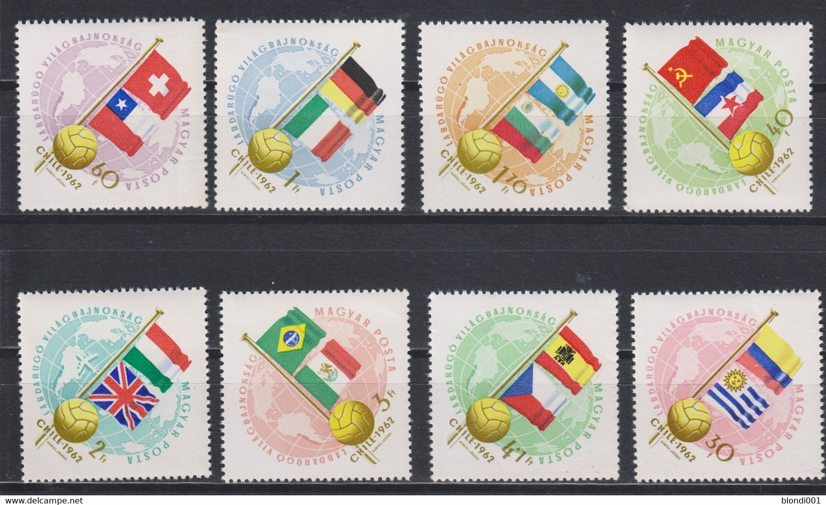 Soccer World Cup 1962 - Football - HUNGARY - Set  8v MNH - 1962 – Chili