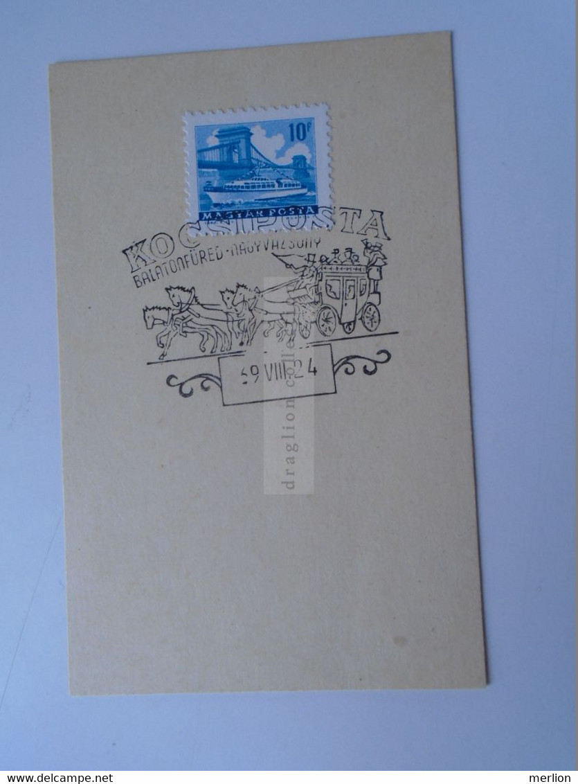 D187077  HUNGARY  Postmark     MAGYAR POSTA   - Hungarian Post - Kocsiposta  Balatonfüred-Nagyvázsony 1969 - Postmark Collection