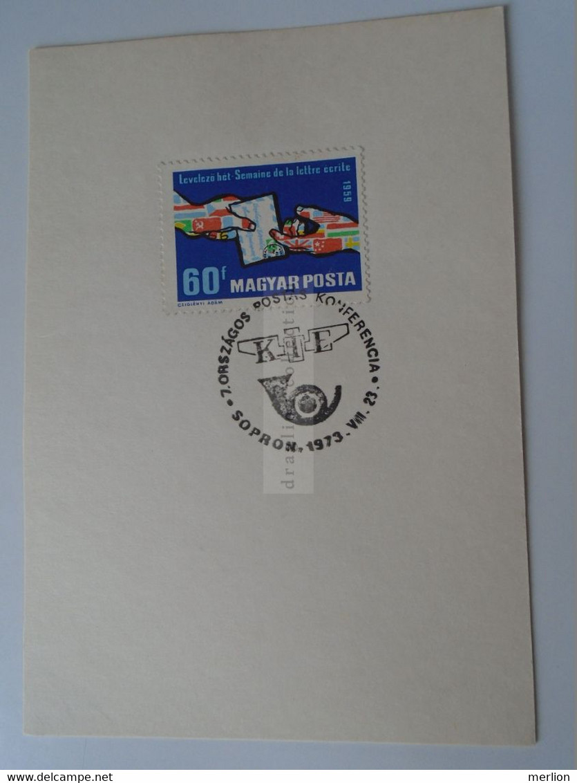 D187080  HUNGARY  Postmark     MAGYAR POSTA   - Hungarian Post - 7. Országos Postás Konferencia 1973 - Marcophilie
