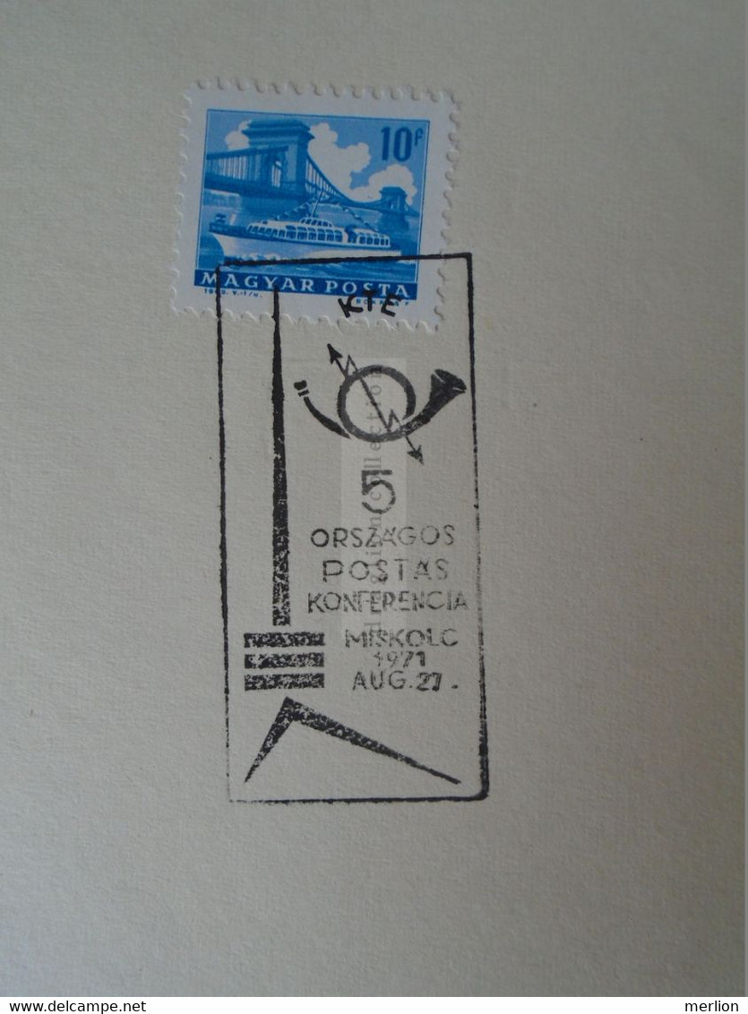 D187081  HUNGARY  Postmark     MAGYAR POSTA   - Hungarian Post - 5. Országos Postás Konferencia 1971 - Poststempel (Marcophilie)