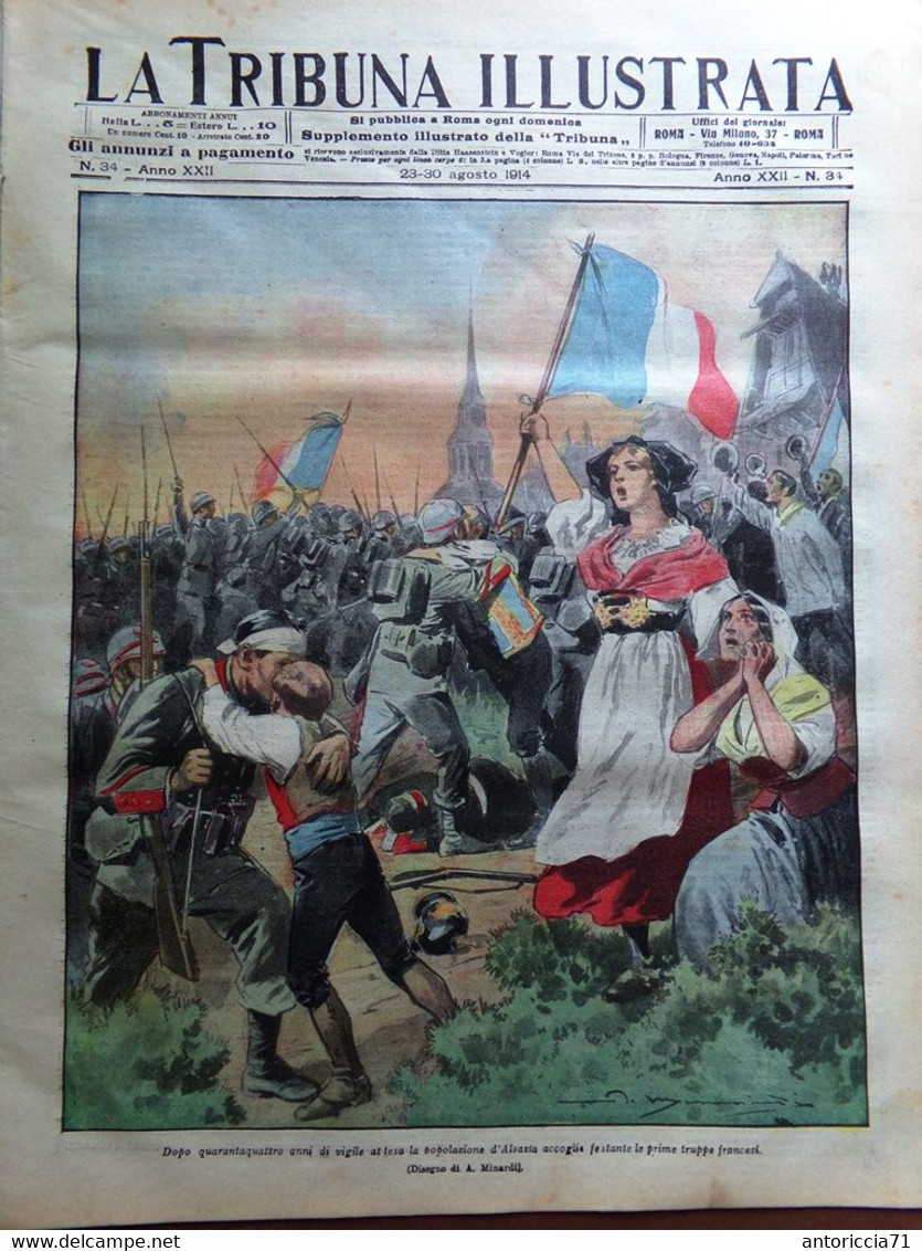 La Tribuna Illustrata 23 Agosto 1914 WW1 Niš Adelaide Ristori Belgrado Lemaitre - Weltkrieg 1914-18