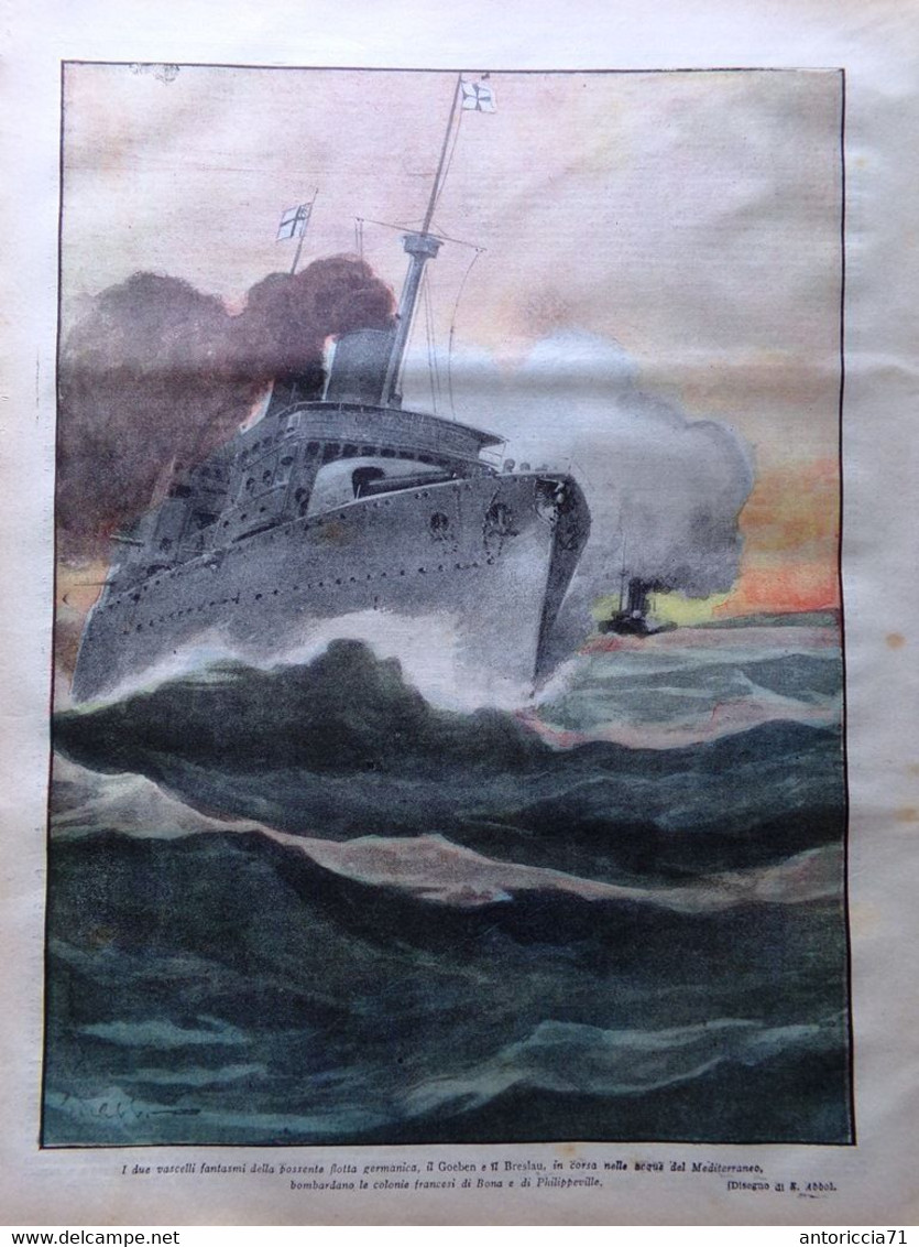 La Tribuna Illustrata 23 Agosto 1914 WW1 Niš Adelaide Ristori Belgrado Lemaitre - Oorlog 1914-18