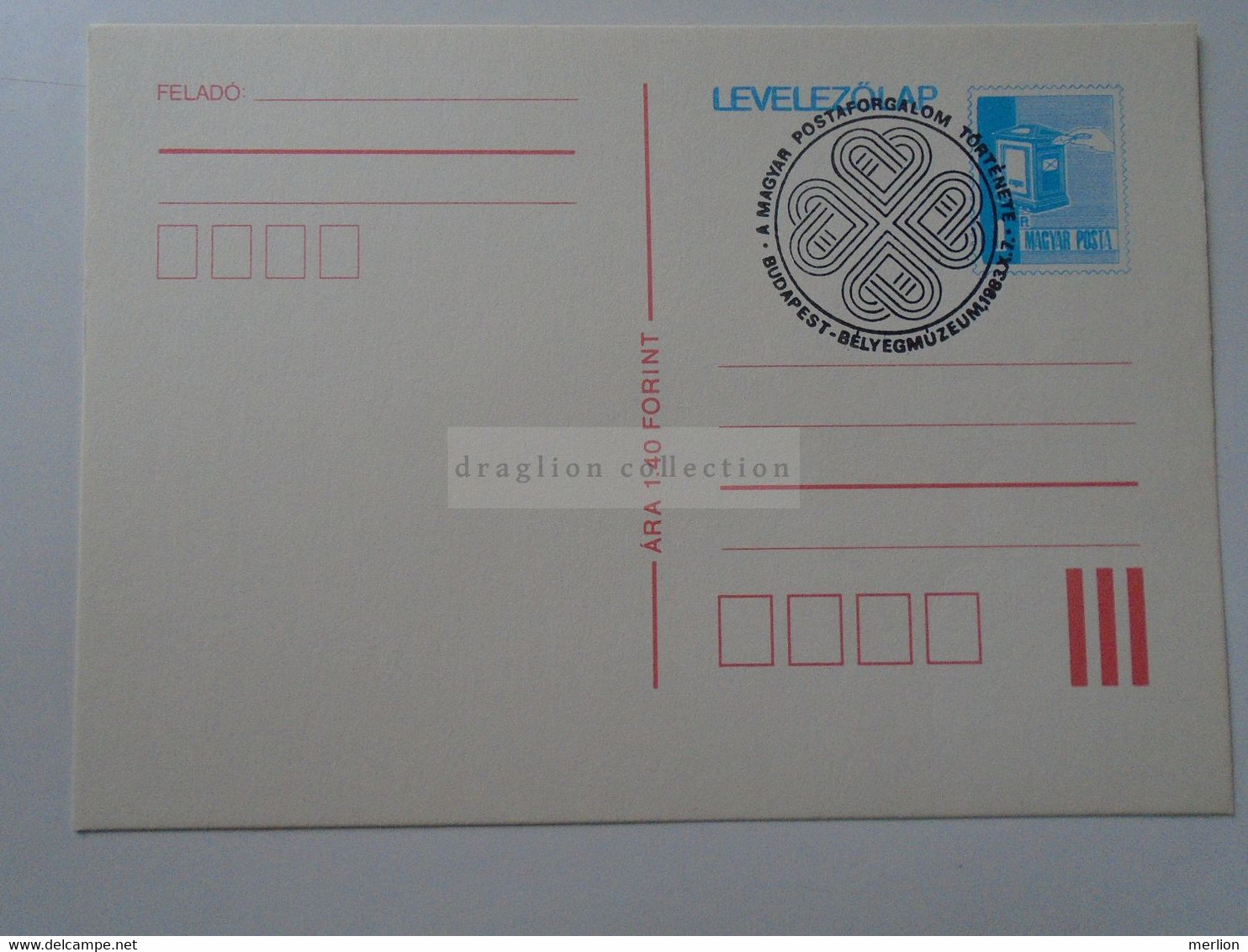 D187099  HUNGARY- Stationery - Postmark  MAGYAR POSTA   - Hungarian Post - Bélyegmúzeum - Postatörténet  1983 BP - Storia Postale