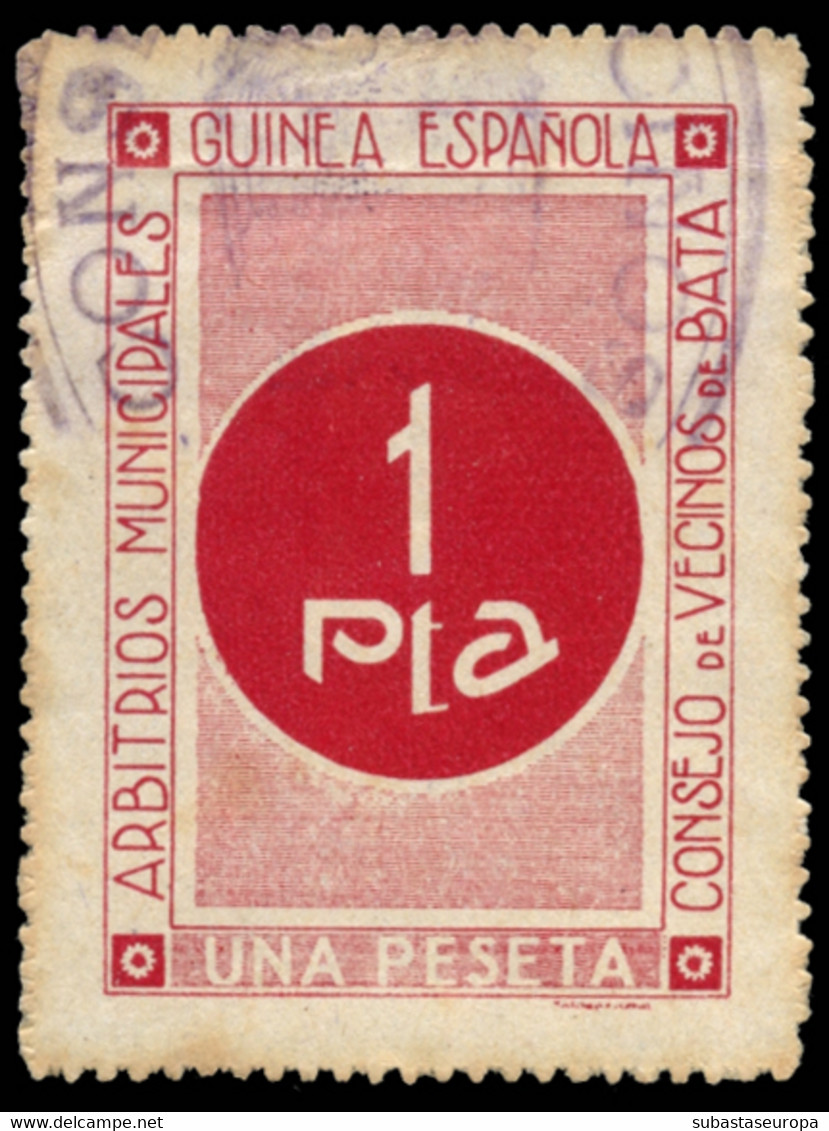 GUINEA. Arbitrios Municipales. Consejo De Vecinos De Bata. 1 Pta. Rara. - Emissions Républicaines