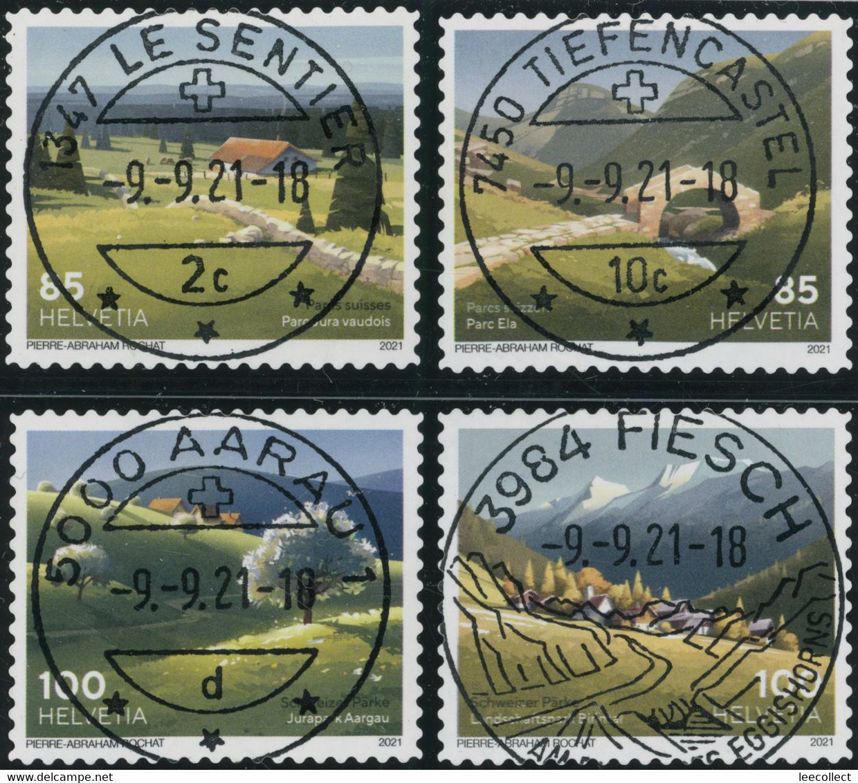 Suisse - 2021 - Schweizer Pärke - Ersttag Voll Stempel ET - Gebraucht