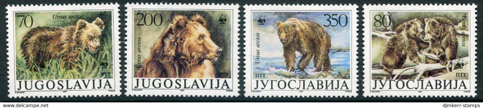 YUGOSLAVIA 1988 WWE: Brown Bear MNH / **.  Michel 2260-63 - Ungebraucht