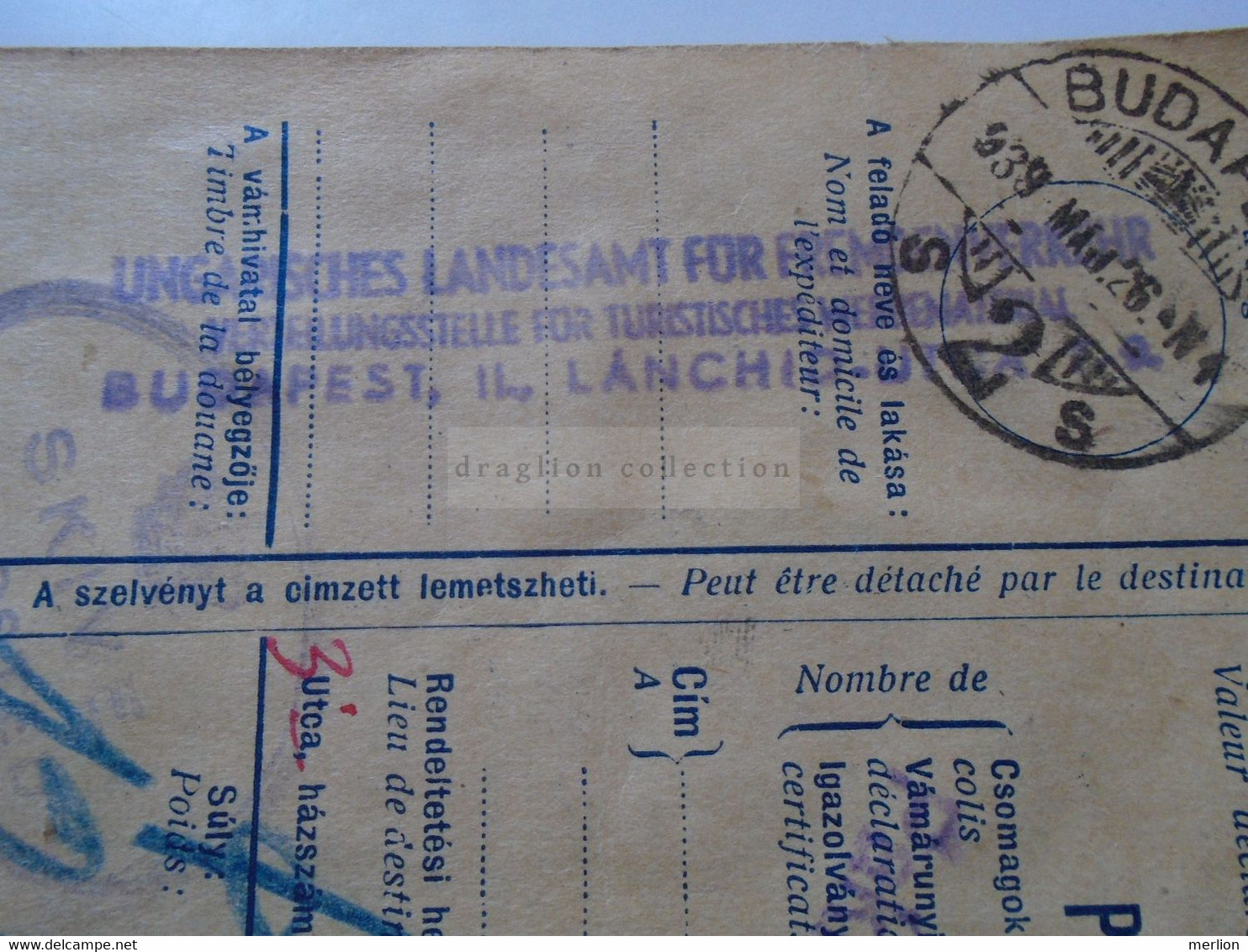 ZS68.10 HUNGARY  Postai Szallitólevél, Bulletin D' Expedition-1939-sent To SKIVE Denmark-cancel Budapest Wien Flensburg - Pacchi Postali