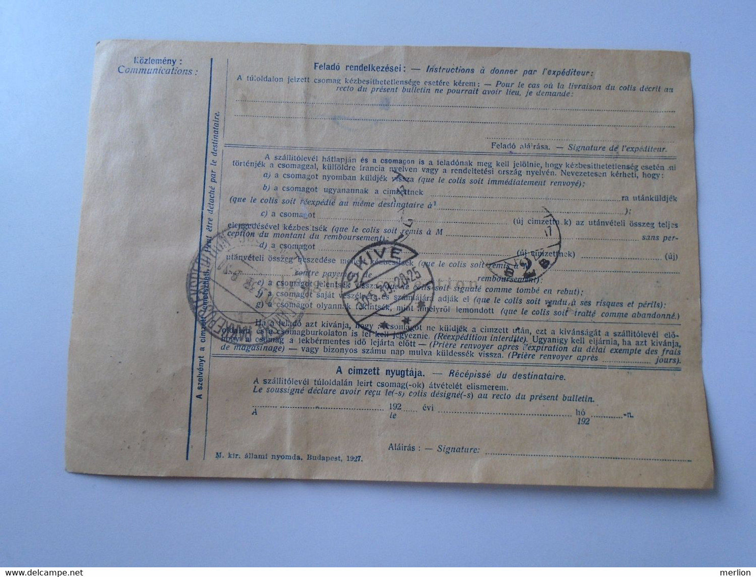 ZS68.10 HUNGARY  Postai szallitólevél, Bulletin d' expedition-1939-sent to SKIVE Denmark-cancel Budapest Wien Flensburg