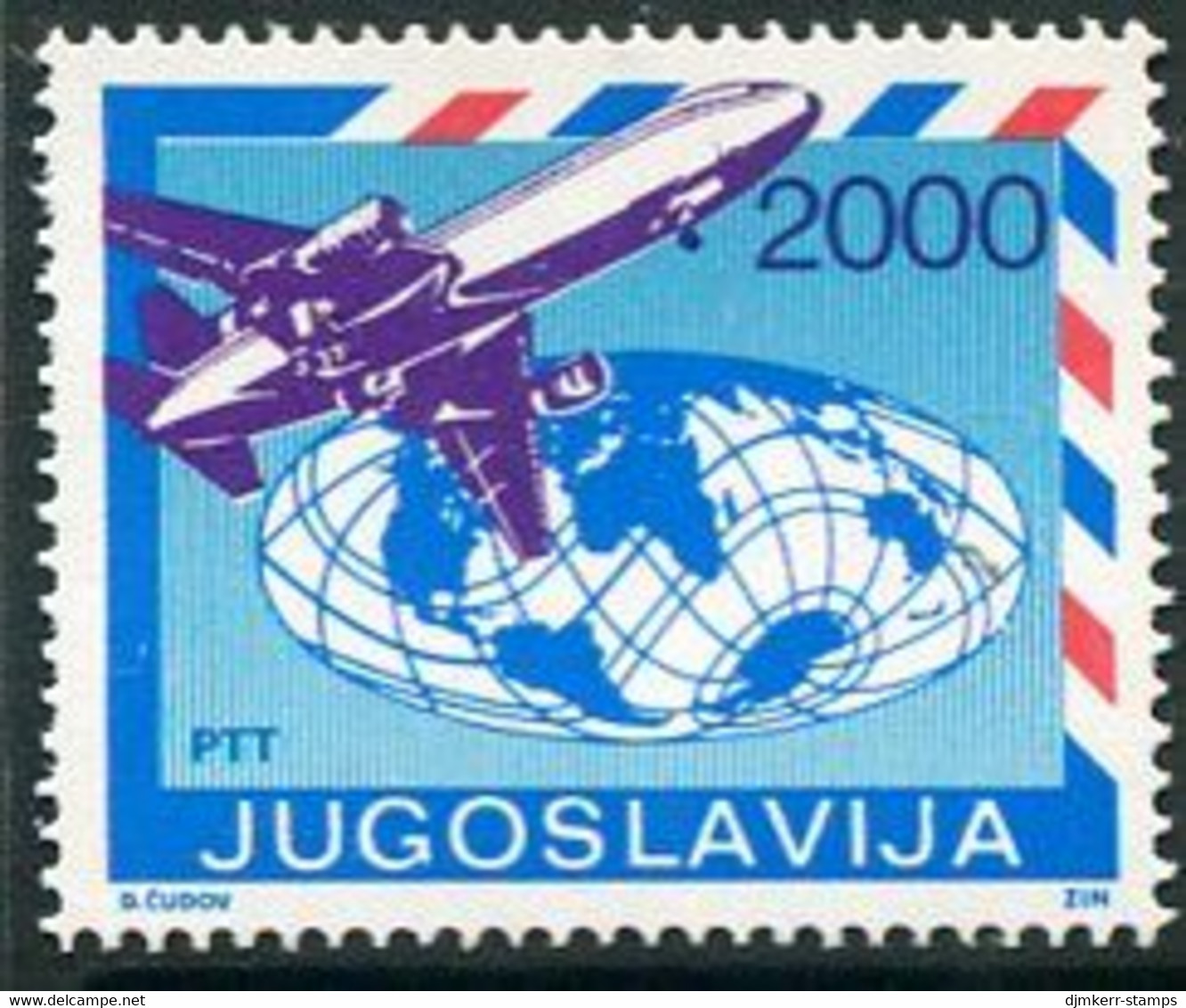 YUGOSLAVIA 1988 Airmail Definitive 2000 D. MNH / **.  Michel 2296 - Ongebruikt