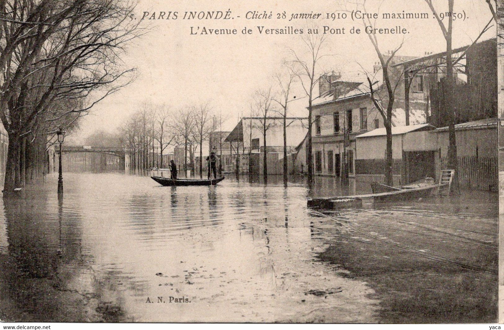 Paris Inondé 1910   L'avenue De Versailles Au Pont De Grenelle - Inondations