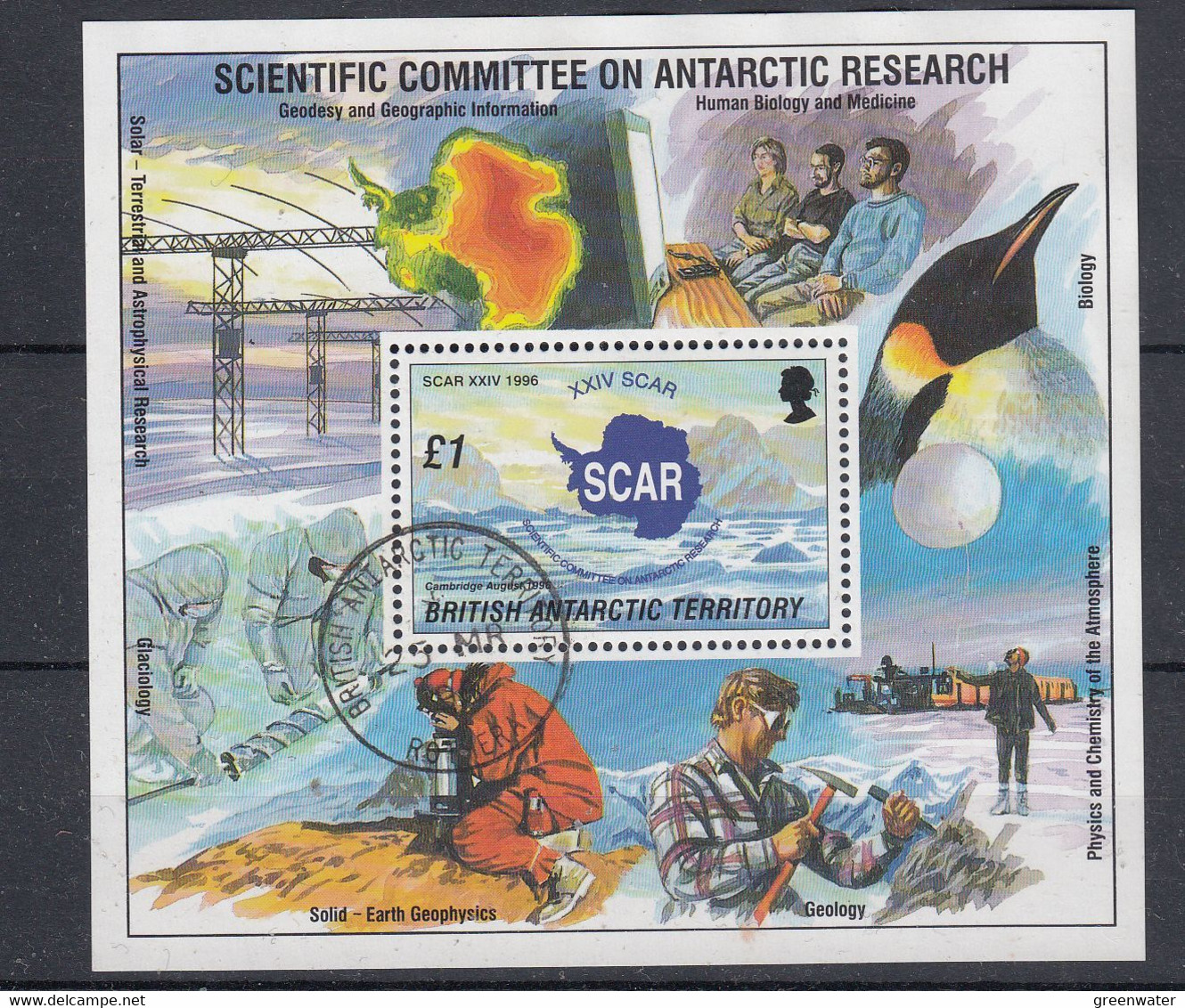 British Antarctic Territory 1996 Scar  M/s Used (57403) - Oblitérés