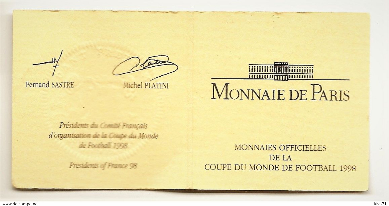 * R* 10 F  "COUPE DU MONDE 98 "  1996 BE Avec Certificat N° - BU, BE & Münzkassetten