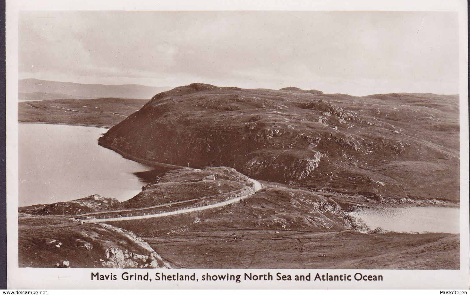 United Kingdom PPC Scotland Mavis Grind, Shetland, Showing North Sea And Atlantic Ocean LERWICK 1954 Denmark Real Photo - Shetland