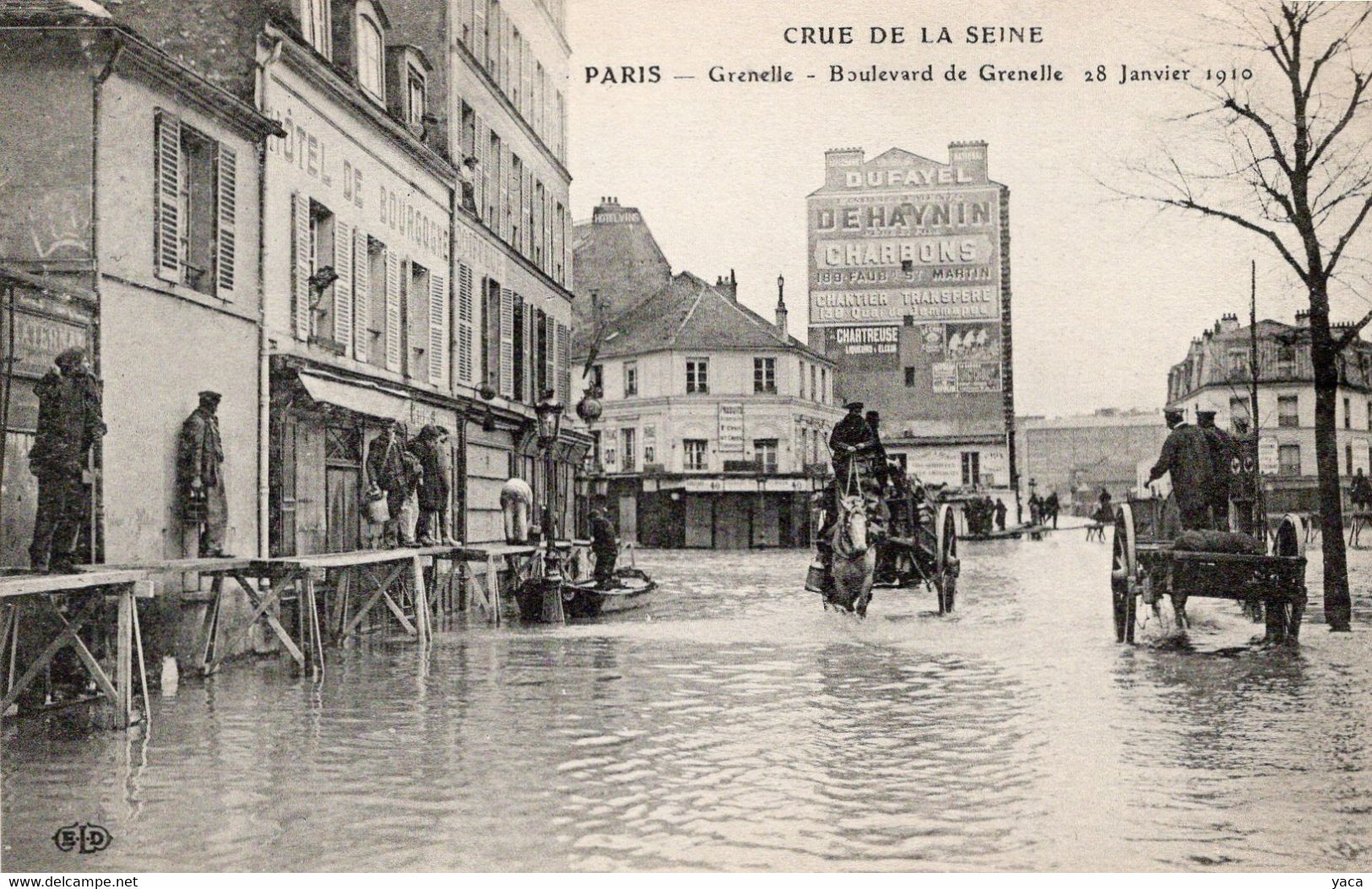 Paris Inondé 1910  La Grande Crue Boulevard De Grenelle - Inondations