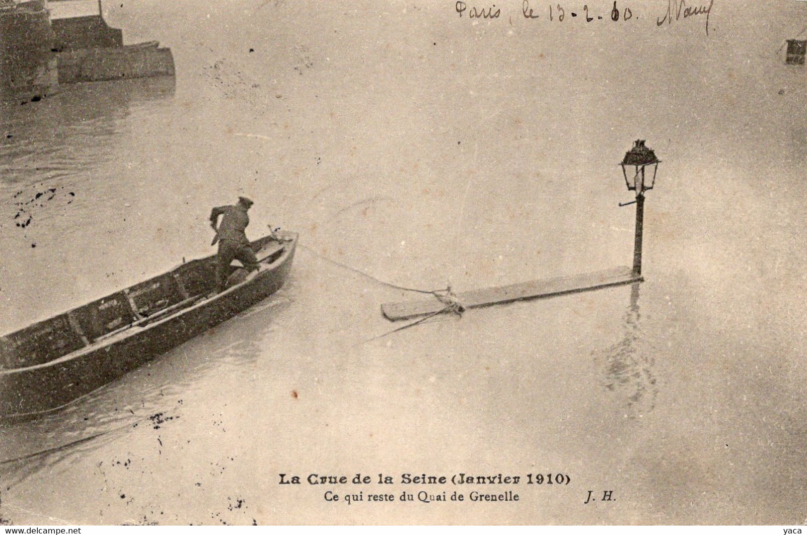 Paris Inondé 1910  La Grande Crue Ce Qui Reste Du Quai De Grenelle - Inondations