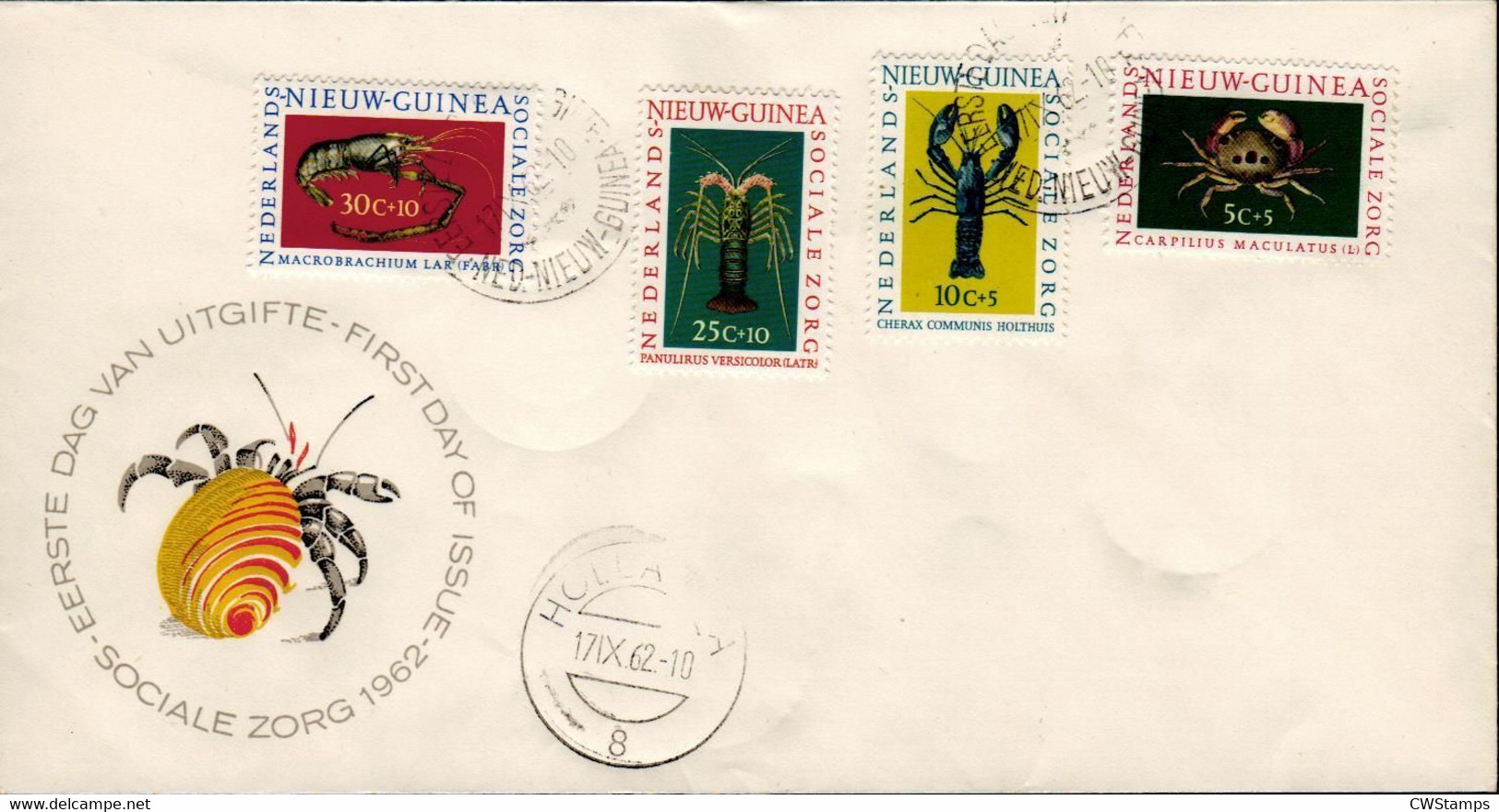 FDC Nieuw Guinea 1962  Onbeschreven Open Klep  / No Writing Not Glued  / Valvola Vuota Aperta - Nouvelle Guinée Néerlandaise