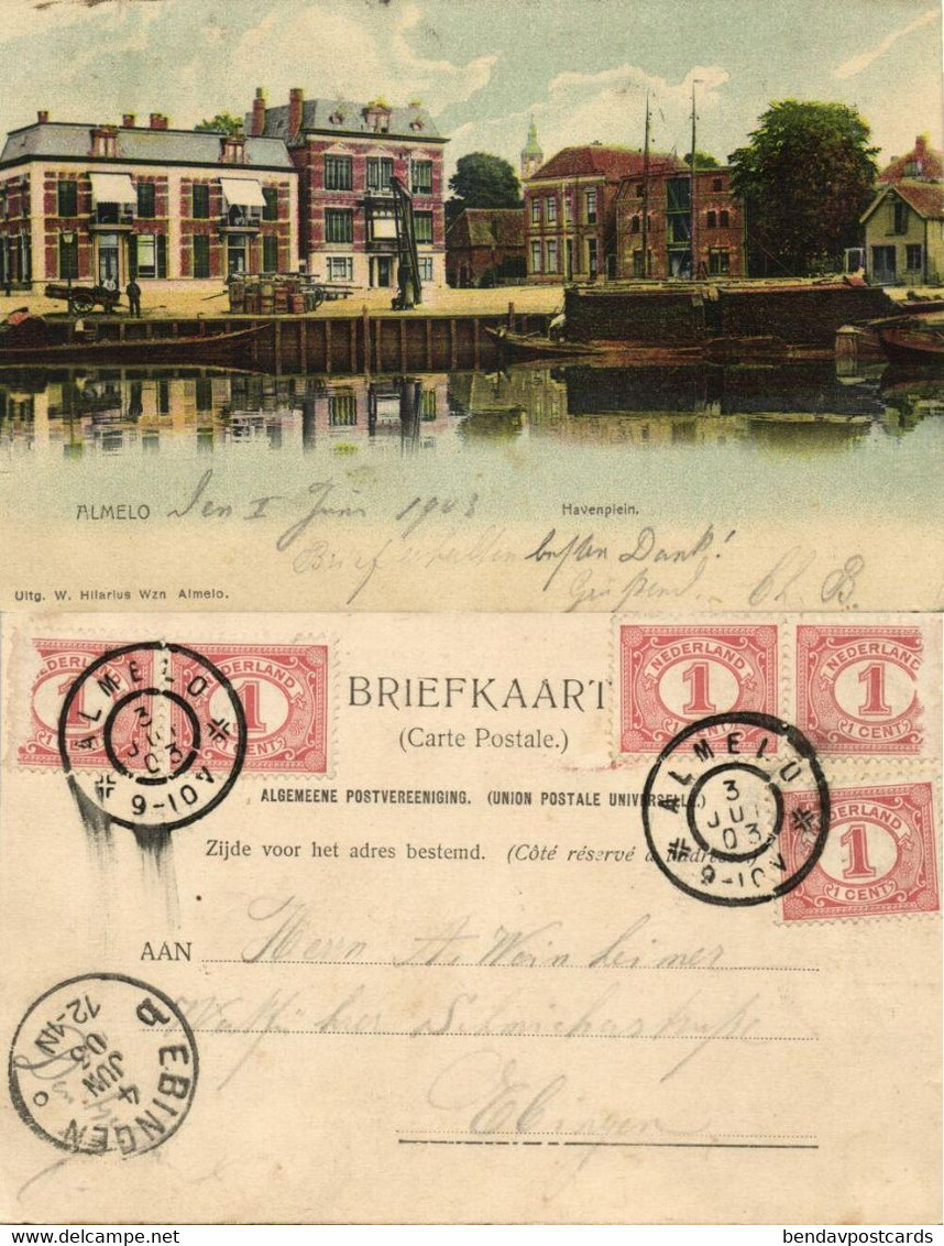 Nederland, ALMELO, Havenplein (1903) Ansichtkaart - Almelo