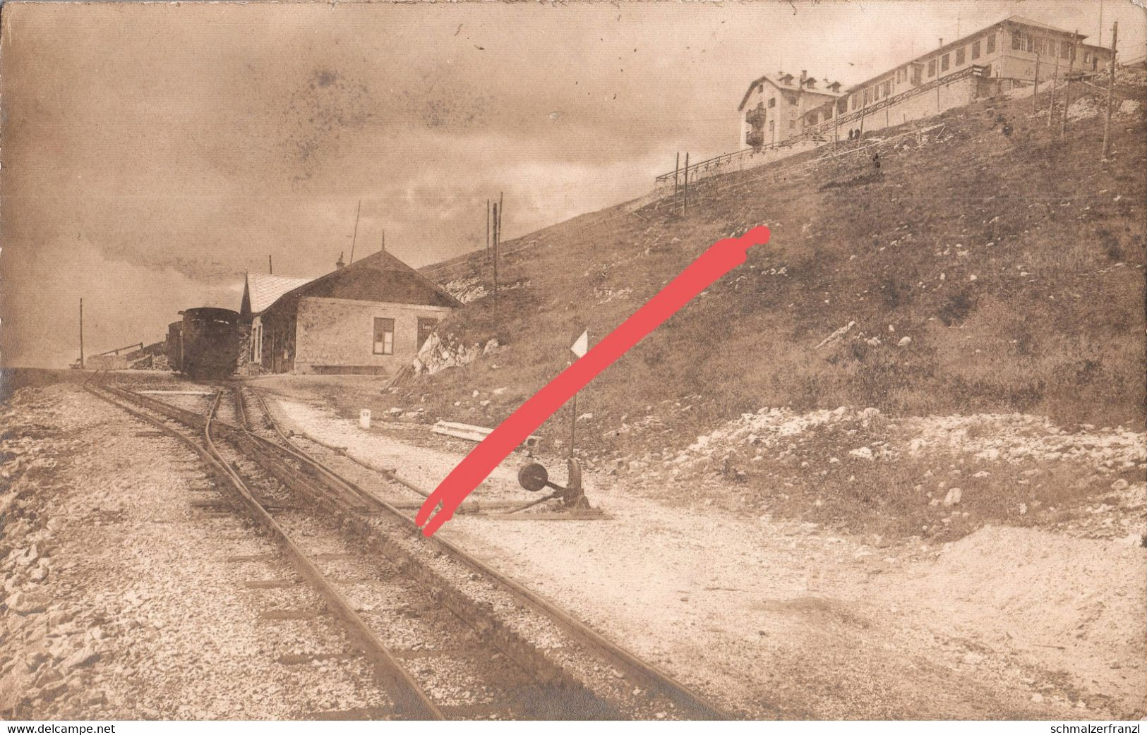 Foto AK Schafbergspitze Hotel Gasthof Bahnhof Zug Schafbergbahn Zahnradbahn A St Sankt Gilgen Wolfgang Abersee Salzburg - St. Gilgen