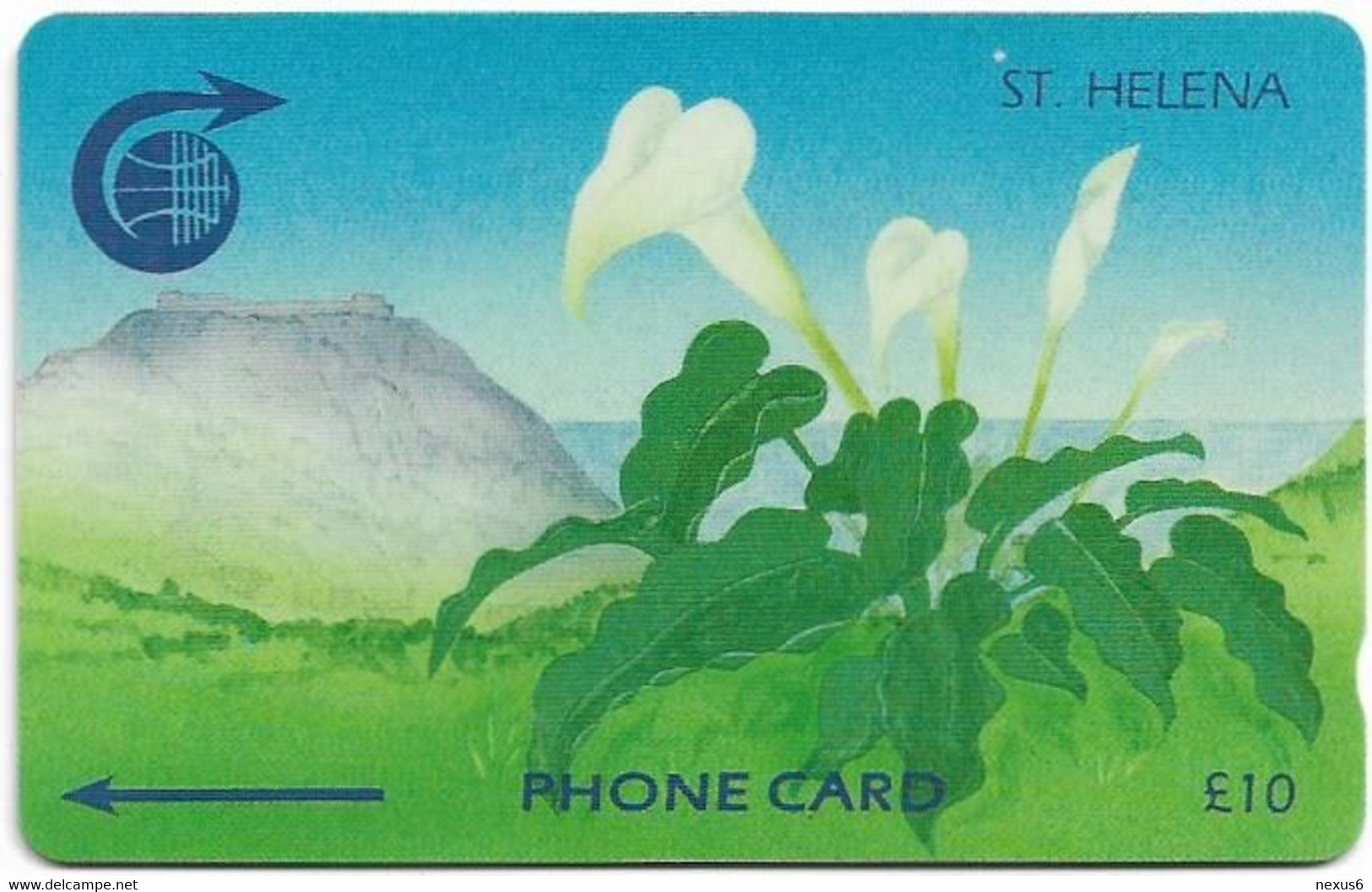 St. Helena - C&W - GPT - Fauna - Arum Lily (Zantebeschia Aethiopica) - 3CSHD - 10£, 2.000ex, Used - Isola Sant'Elena