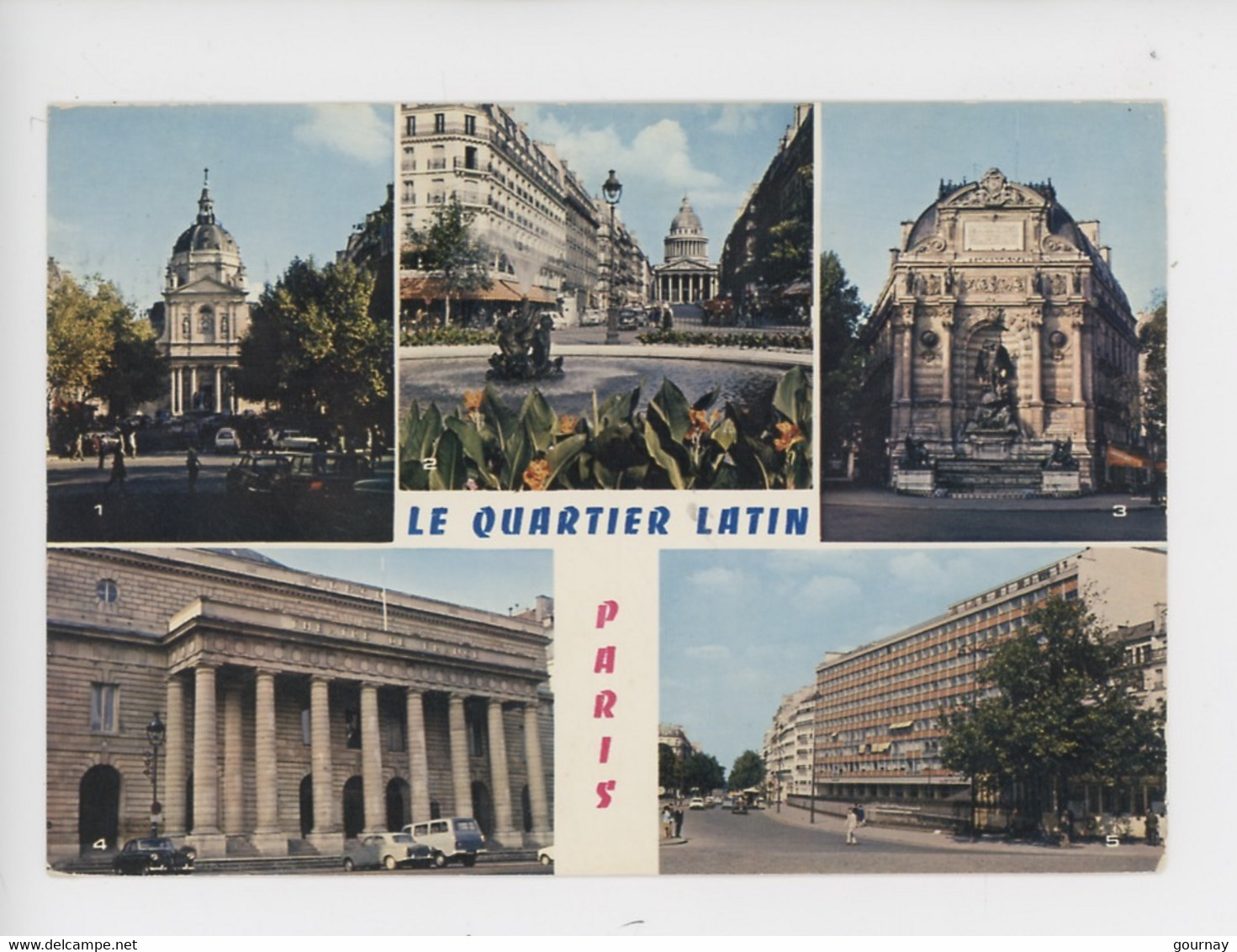 Paris, Le Quartier Latin Multivues, égliseSorbonne Rue Soufflot Panthéon Odéon Université Bullié Théâtre France Fontaine - Arrondissement: 05