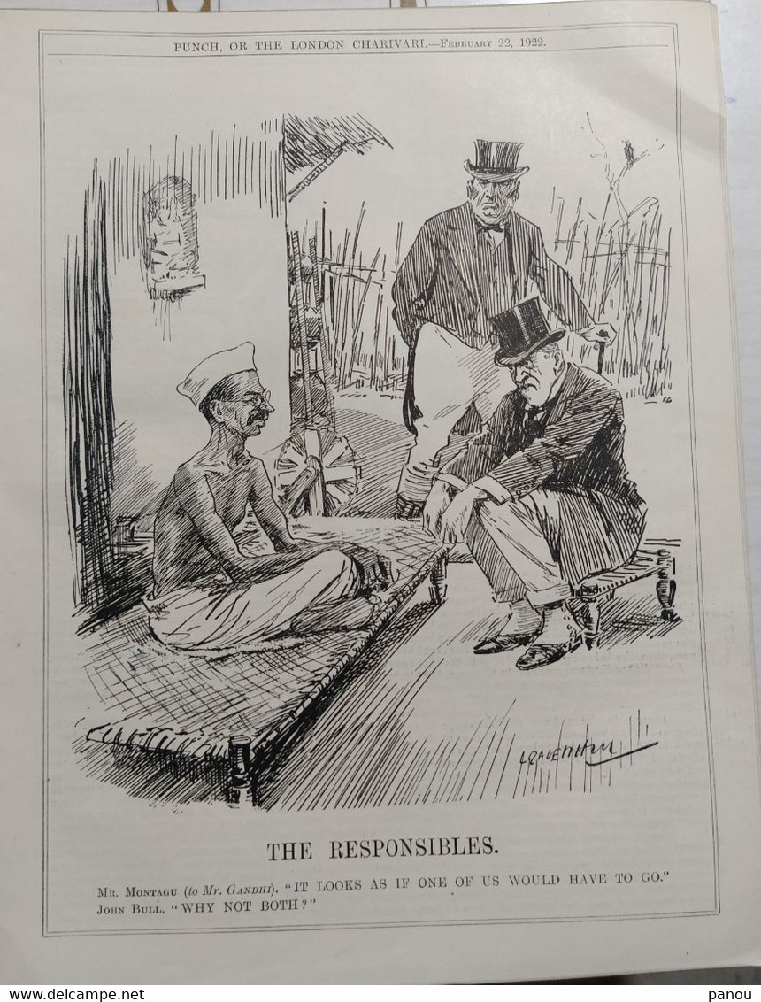 Punch, Or The London Charivari Vol CLXII - February 22, 1922 - GANDHI INDIA, Magazine 20 Pages - Autres & Non Classés