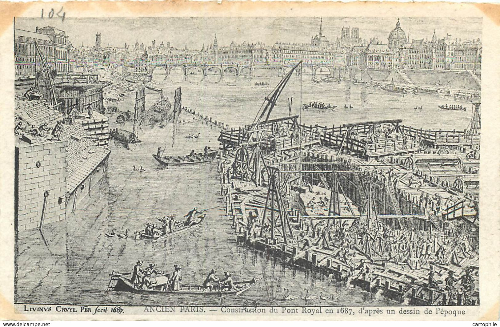 75 - ANCIEN PARIS - Construction Du Pont Royal En 1687 - Lots, Séries, Collections