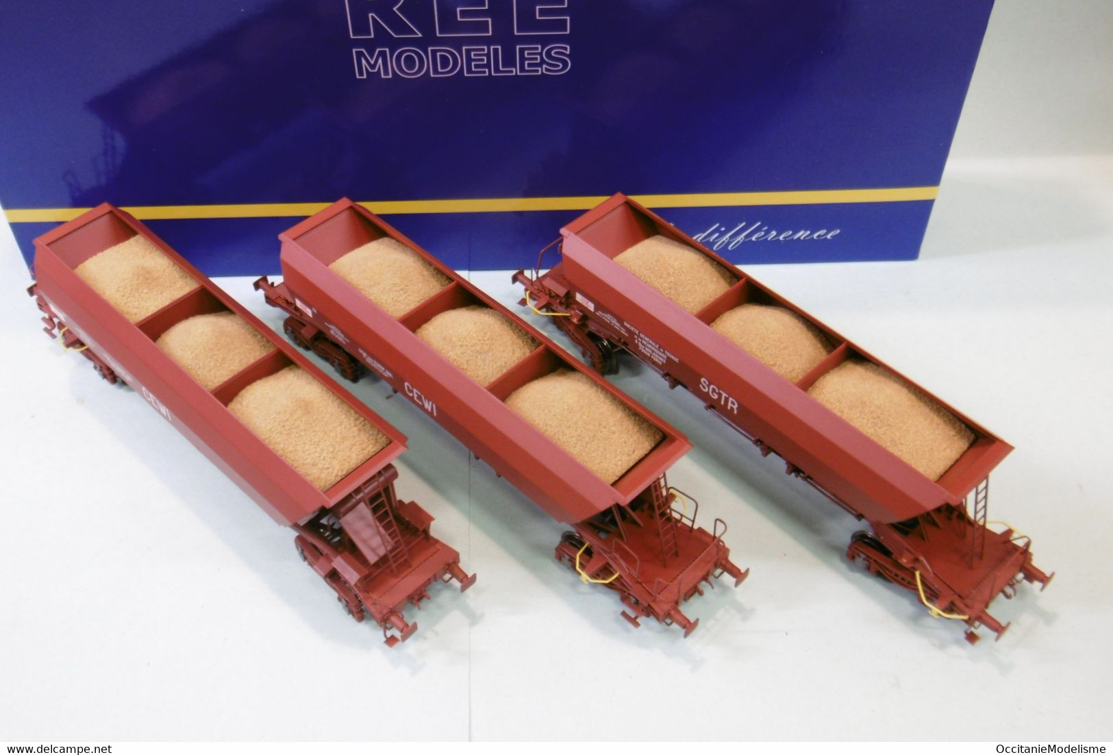 REE - Coffret 3 WAGONS TREMIES EX SGTR CEWI ep. IV-V SNCF réf. WB-574 Neuf NBO HO 1/87