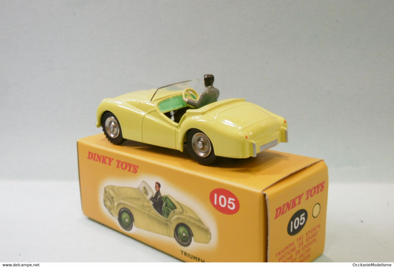 Dinky Toys / Atlas - TRIUMPH TR2 SPORTS Jaune Réf. 105 Neuf NBO 1/43 - Dinky