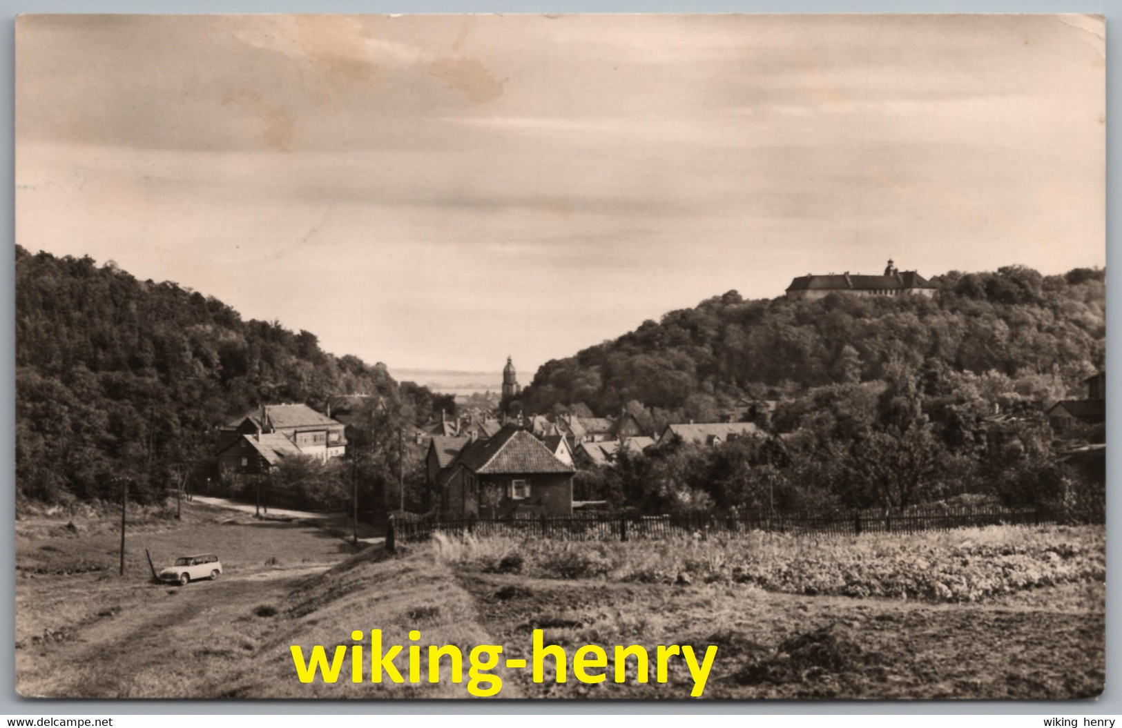 Waltershausen - S/w Blick Zum Schloß Tenneberg 1   Mit Wartburg Kombi ? - Waltershausen