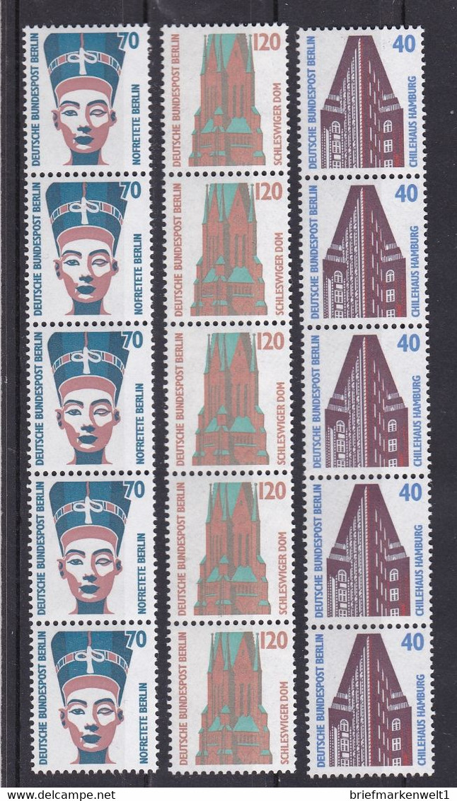 Berlin, Rollenmarken Nr. 814/16** Im Fünferstreifen ( Kk 7413 ) - Roulettes