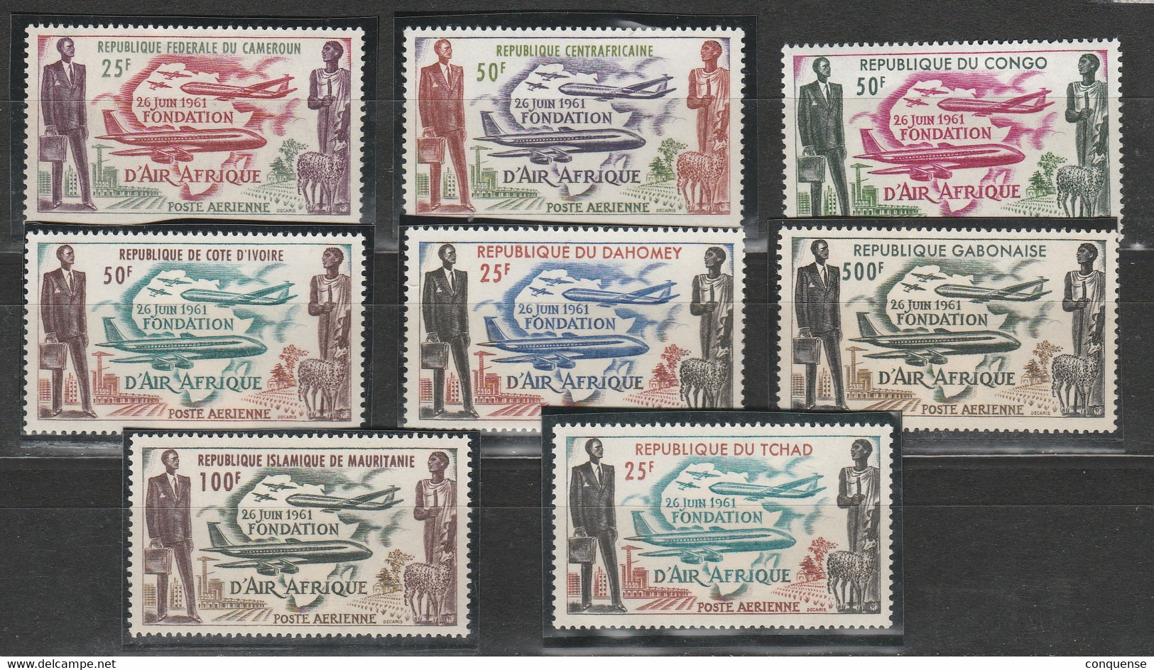 SERIE - AIRE - AFRICA  1961-62  **  MNH   PAISES  8 - Sin Clasificación