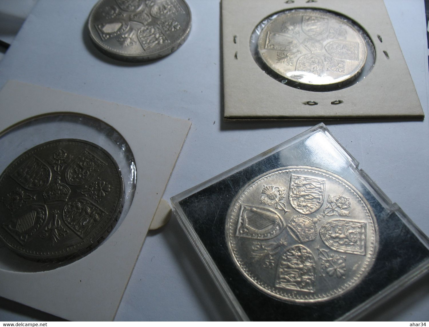 1953 Elizabeth II Coronation Crown Coin 5 Shilling Lot Of 4 Coins . Lot41 N 18 - L. 1 Crown