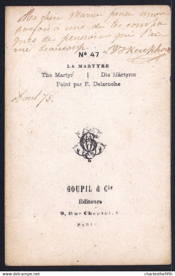 Vers 1875 PHOTO CDV GOUPIL - Le Martyre  - Photo De Tableau De Delaroche - Alte (vor 1900)
