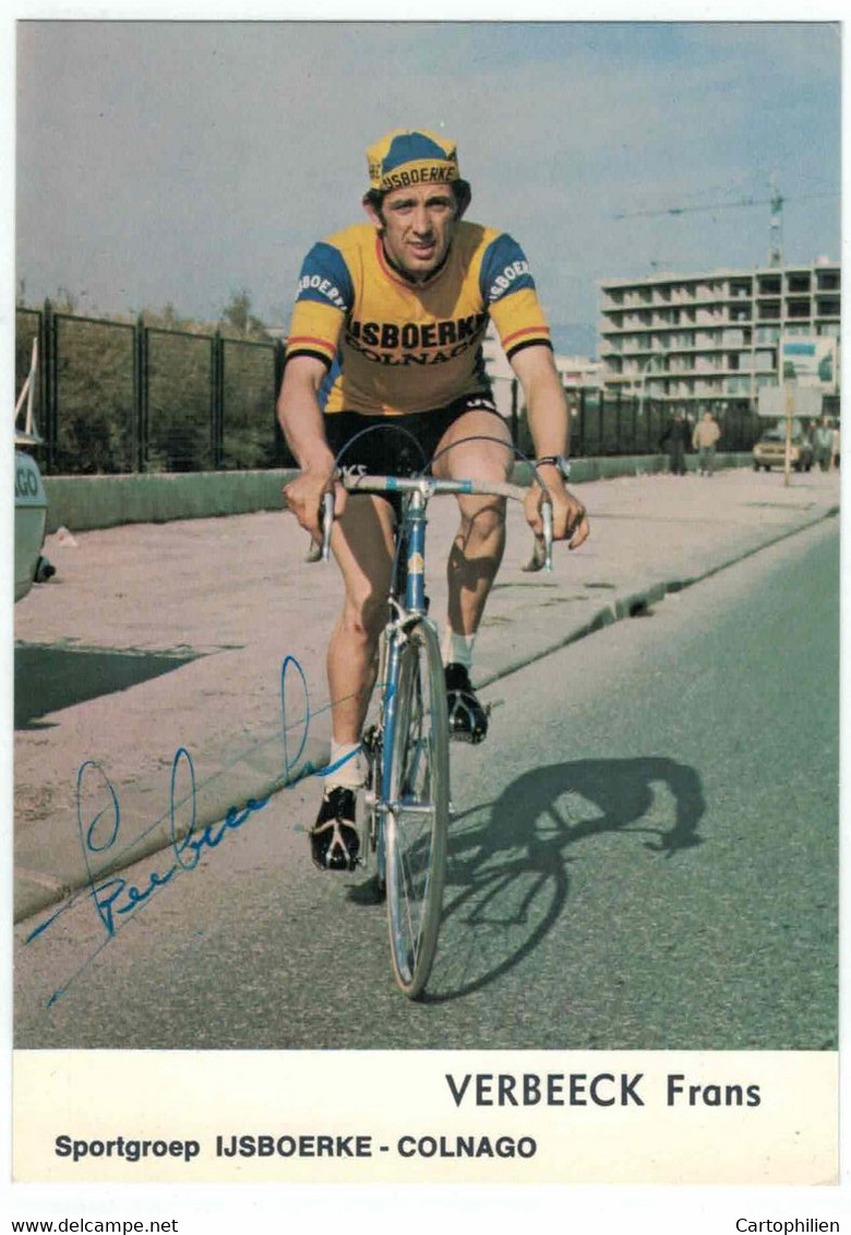 CARTE CYCLISME  -  Verbeeck Frans - Autographe -   Groupe Cycliste Ijsboerke - Ciclismo