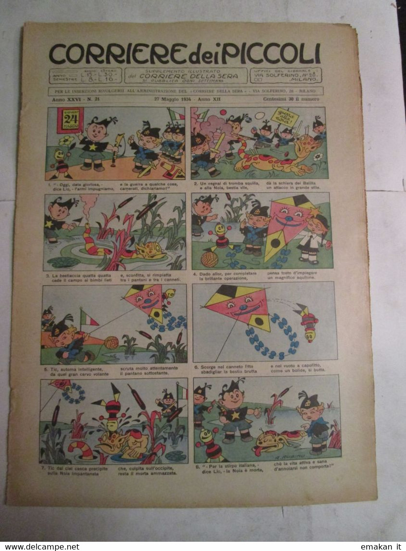 # CORRIERE DEI PICCOLI N 21 / 1934  - TODI LA CITTA' DI MARTE - Corriere Dei Piccoli