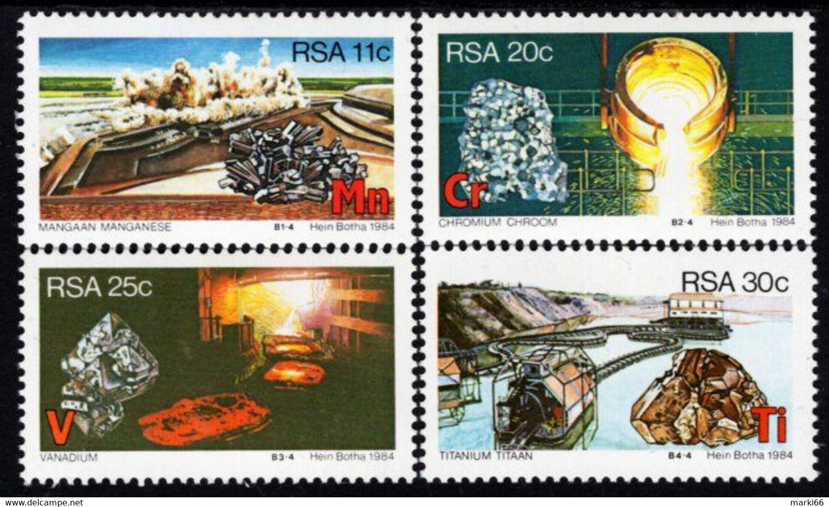 South Africa - 1984 - Minerals - Mint Stamp Set - Unused Stamps