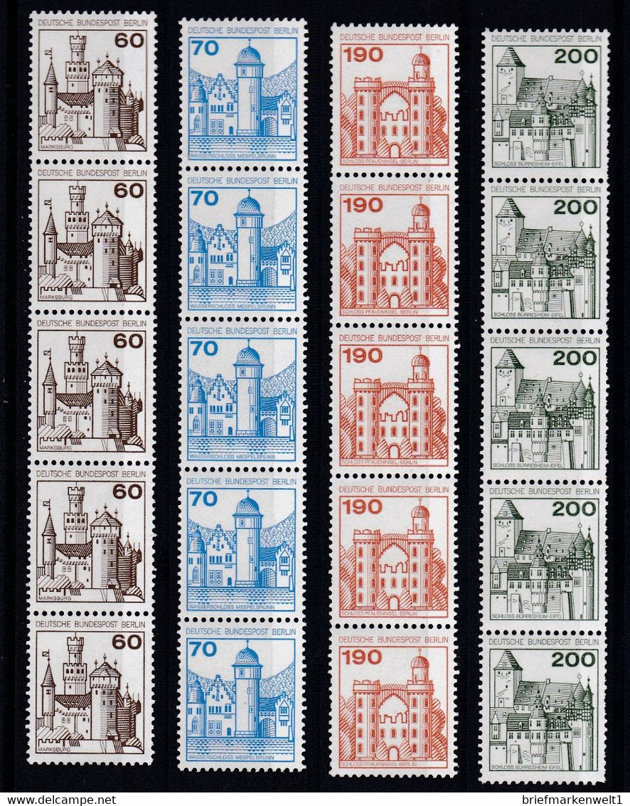 Berlin, Rollenmarken Nr. 532/40** Im Fünferstreifen ( Kk 7414 ) - Roulettes