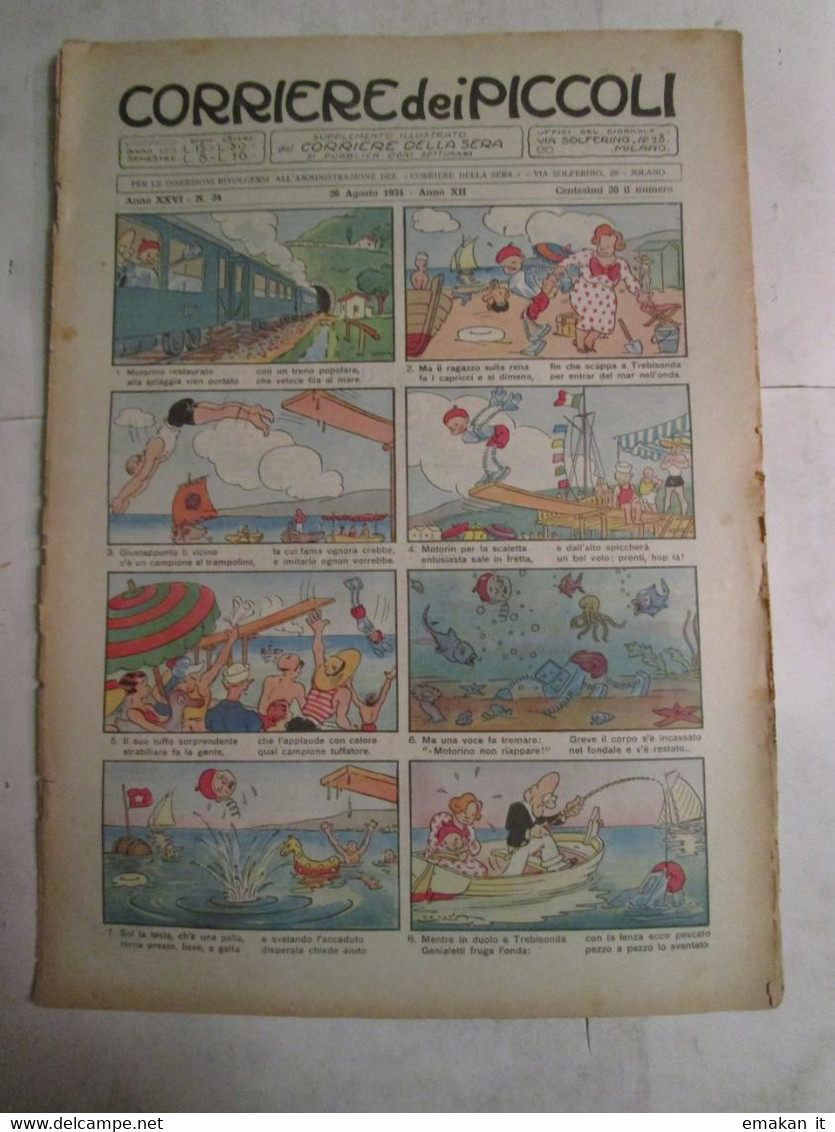 # CORRIERE DEI PICCOLI N 34 / 1934 IL CERVINO - Corriere Dei Piccoli