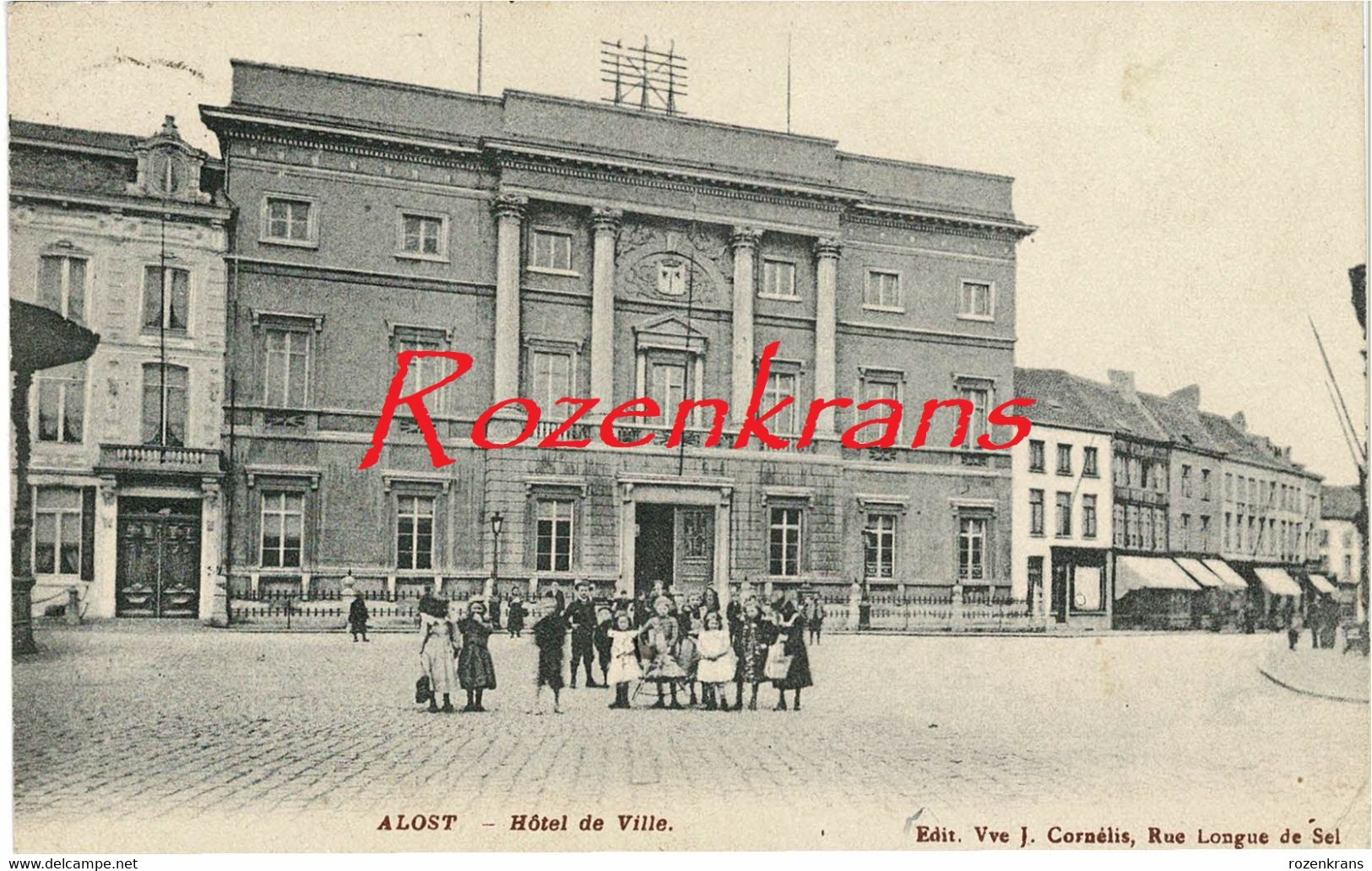 Aalst Alost Stadhuis Hotel De Ville Geanimeerd  ZELDZAAM CPA (mini Kreukje) - Aalst